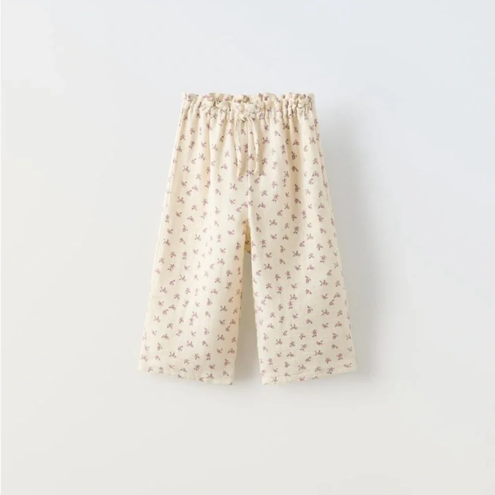 ZARA baby girl floral print crepe top and trousers set 2Y